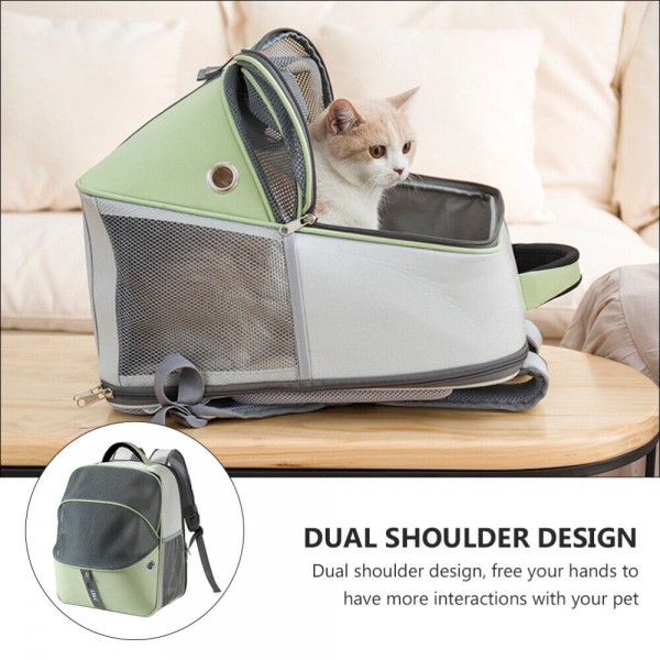 PetMaster Rubeku Pet Carrier Expandable Backpack Green Pet Master